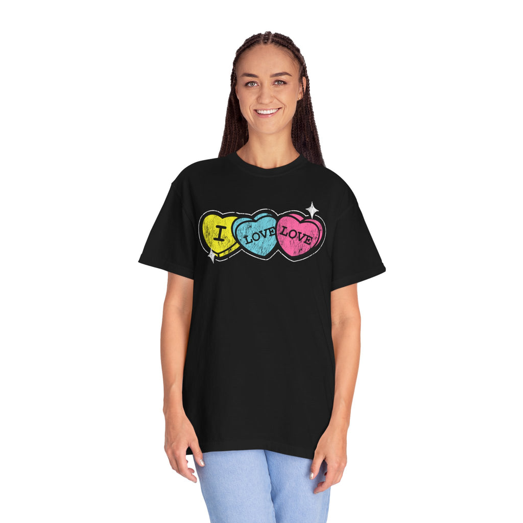 Valentine's 'I Love Love' Vintage Candy Hearts T-Shirt