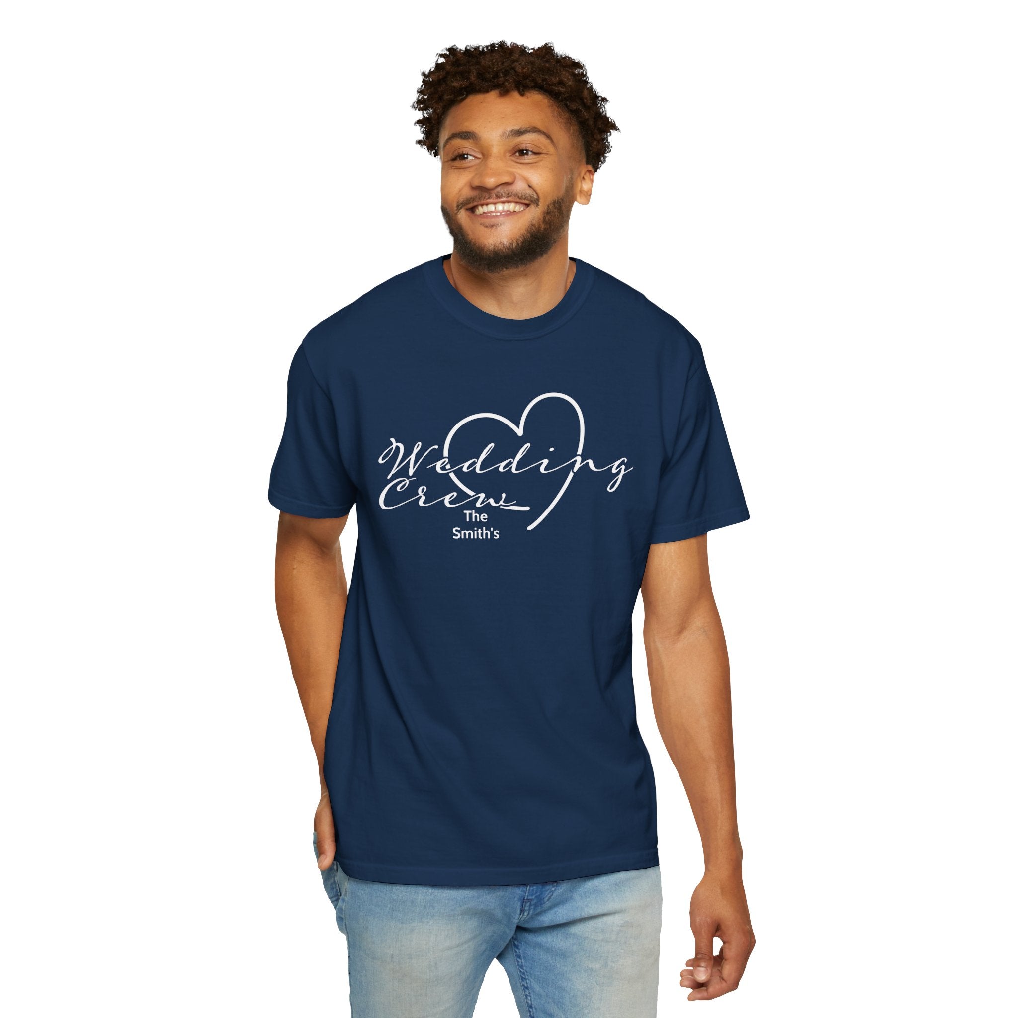 Custom 'Wedding Crew' T-Shirt — Personalized Last Name, Multiple Colors