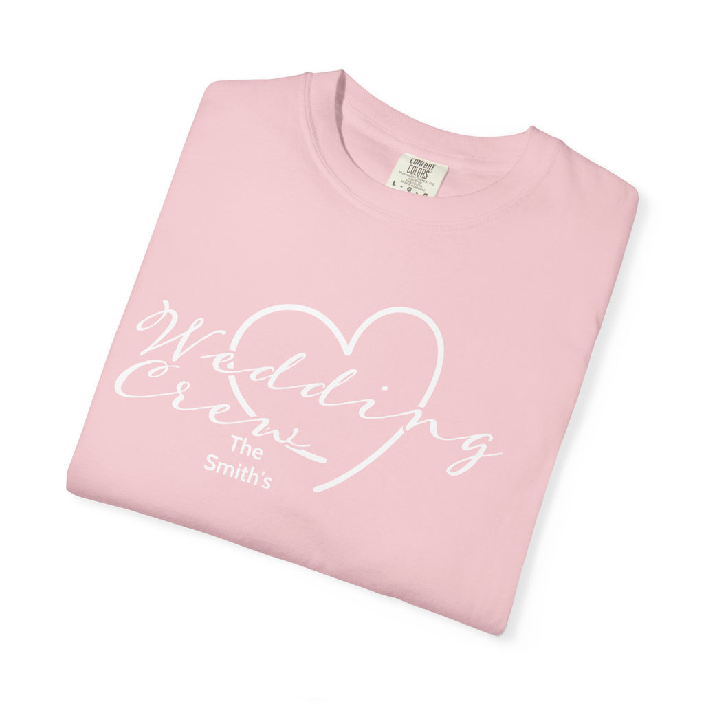 Custom 'Wedding Crew' T-Shirt — Personalized Last Name, Multiple Colors