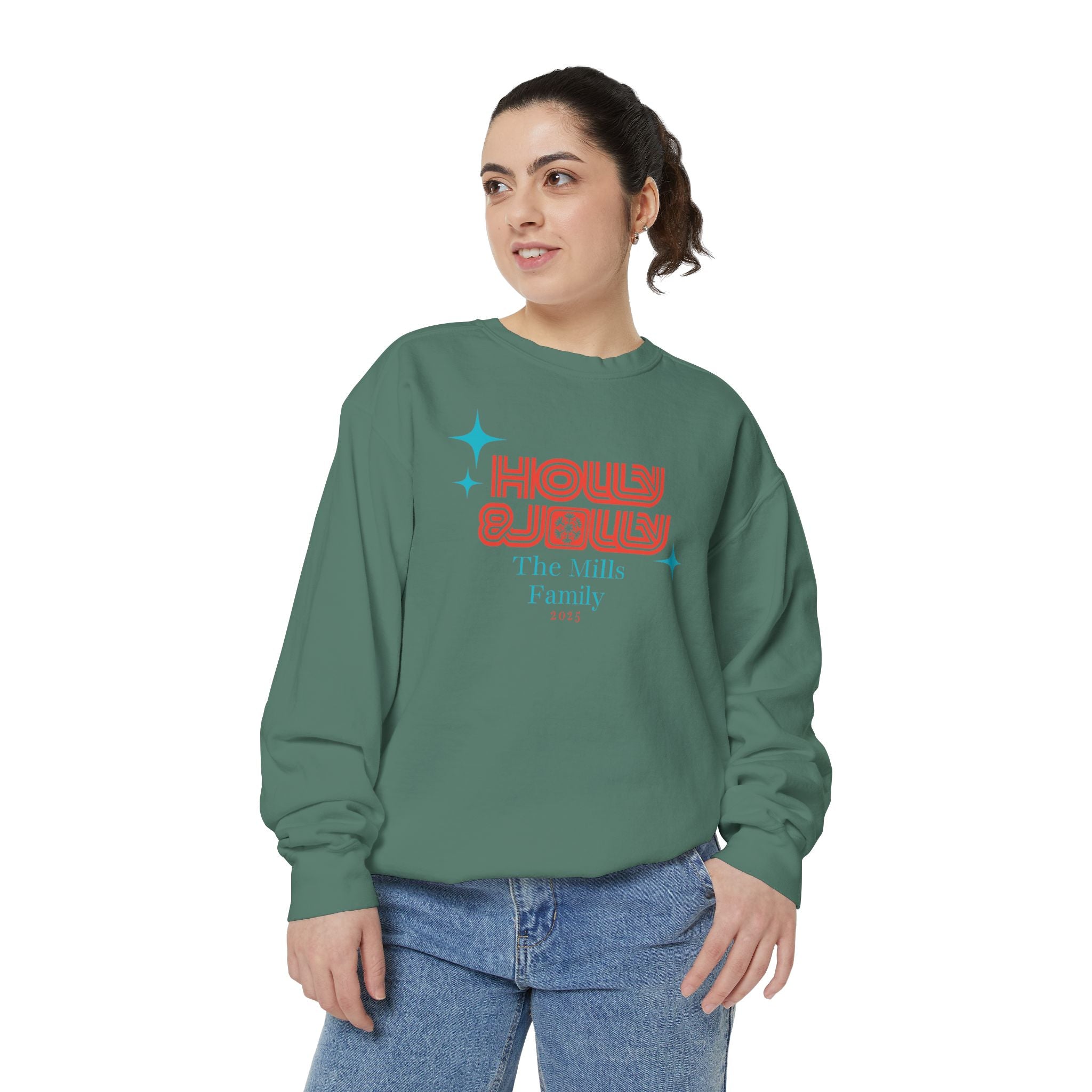 Holly & Jolly Personalized Family Christmas Sweatshirt