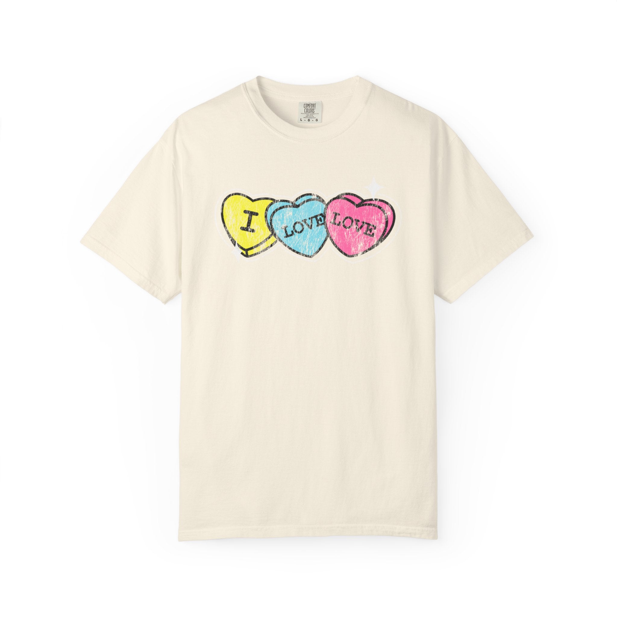 Valentine's 'I Love Love' Vintage Candy Hearts T-Shirt