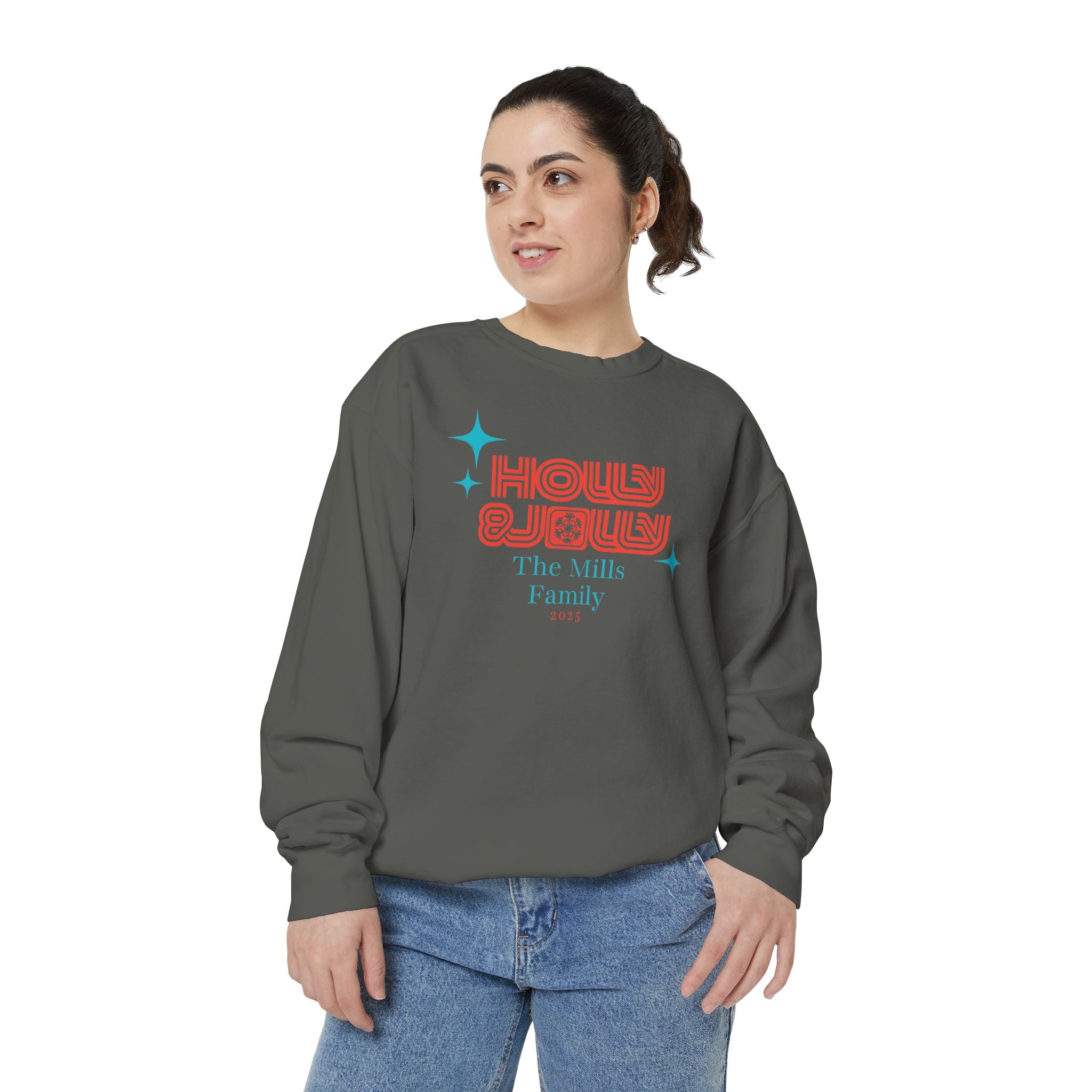 Holly & Jolly Personalized Family Christmas Sweatshirt