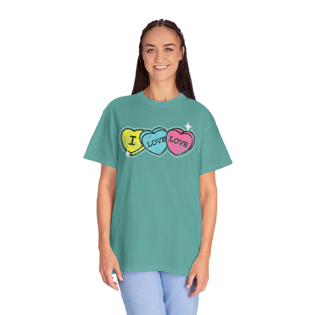 Valentine's 'I Love Love' Vintage Candy Hearts T-Shirt