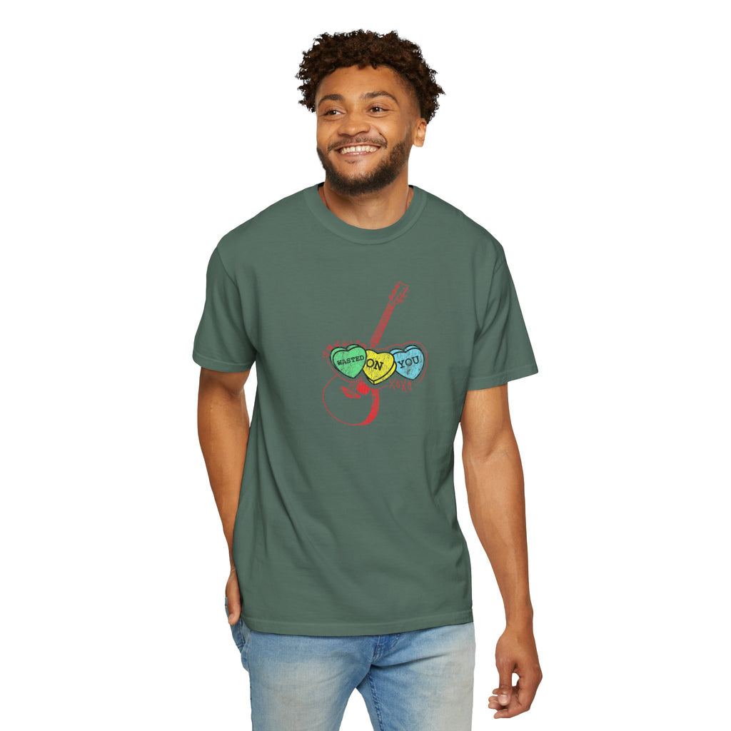 Wasted On You Candy Heart T-Shirt — Vintage Distressed Valentine's Breakup Tee