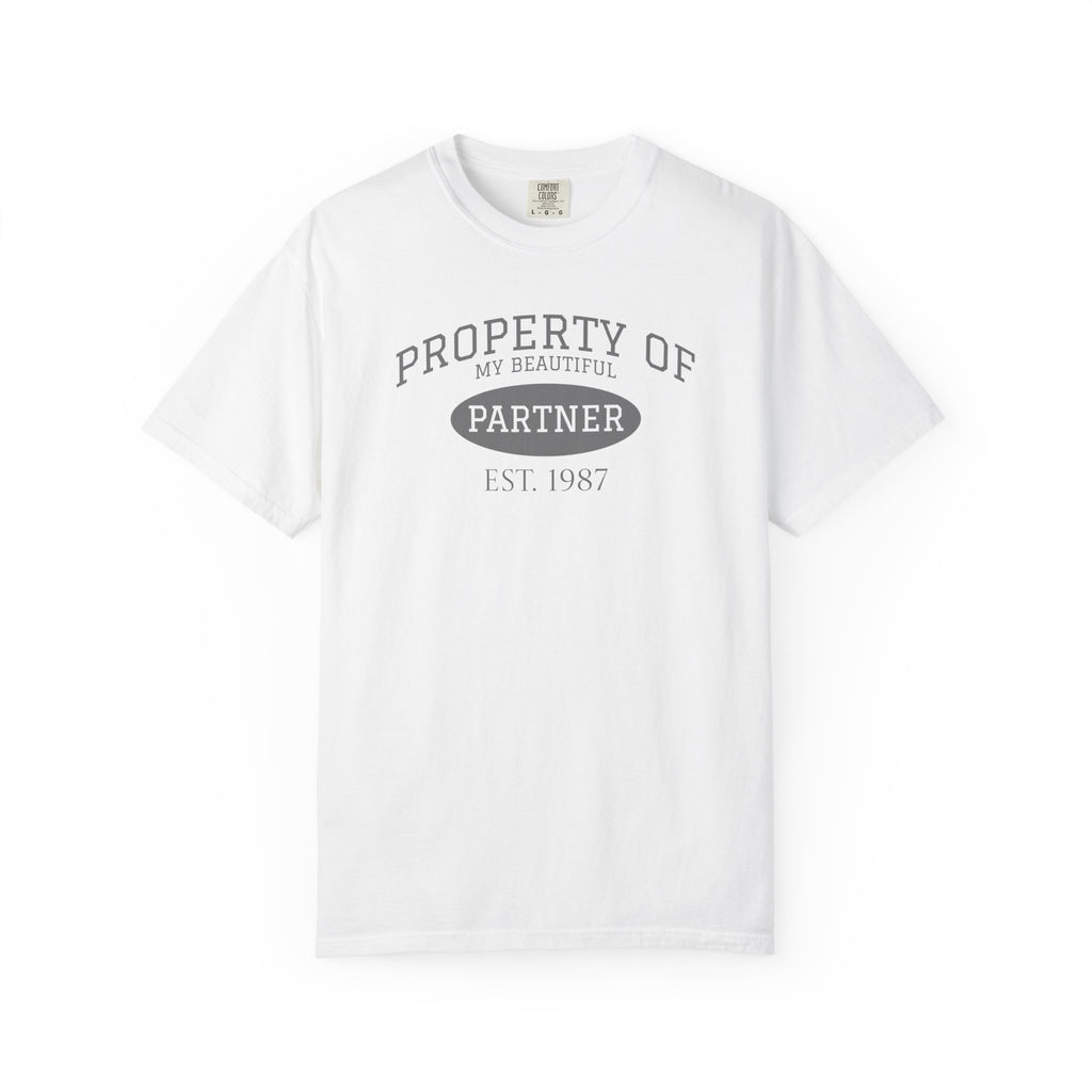 Property Of Partner Graphic T-Shirt — 'Property of My Beautiful Partner' Vintage Couple Tee