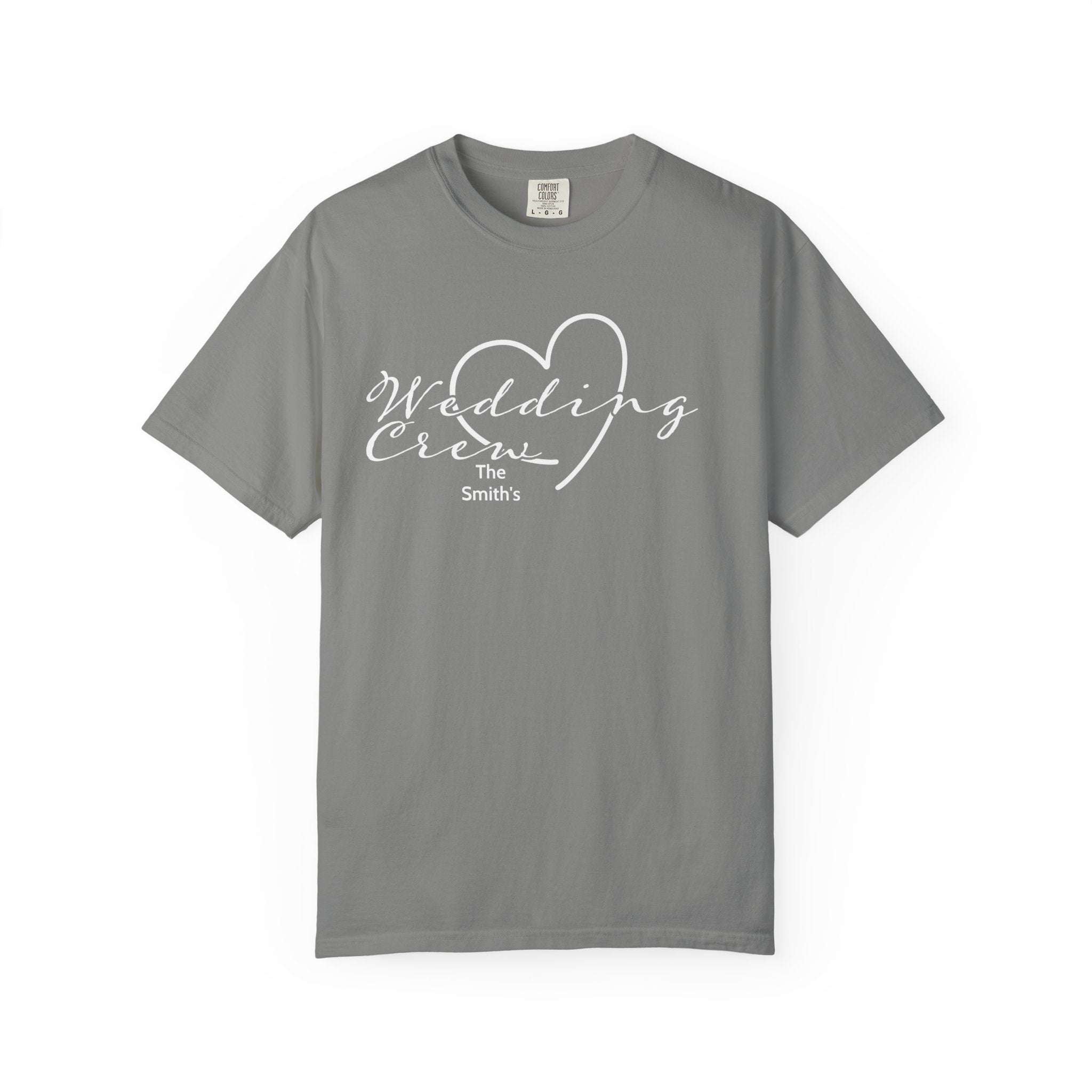 Custom 'Wedding Crew' T-Shirt — Personalized Last Name, Multiple Colors
