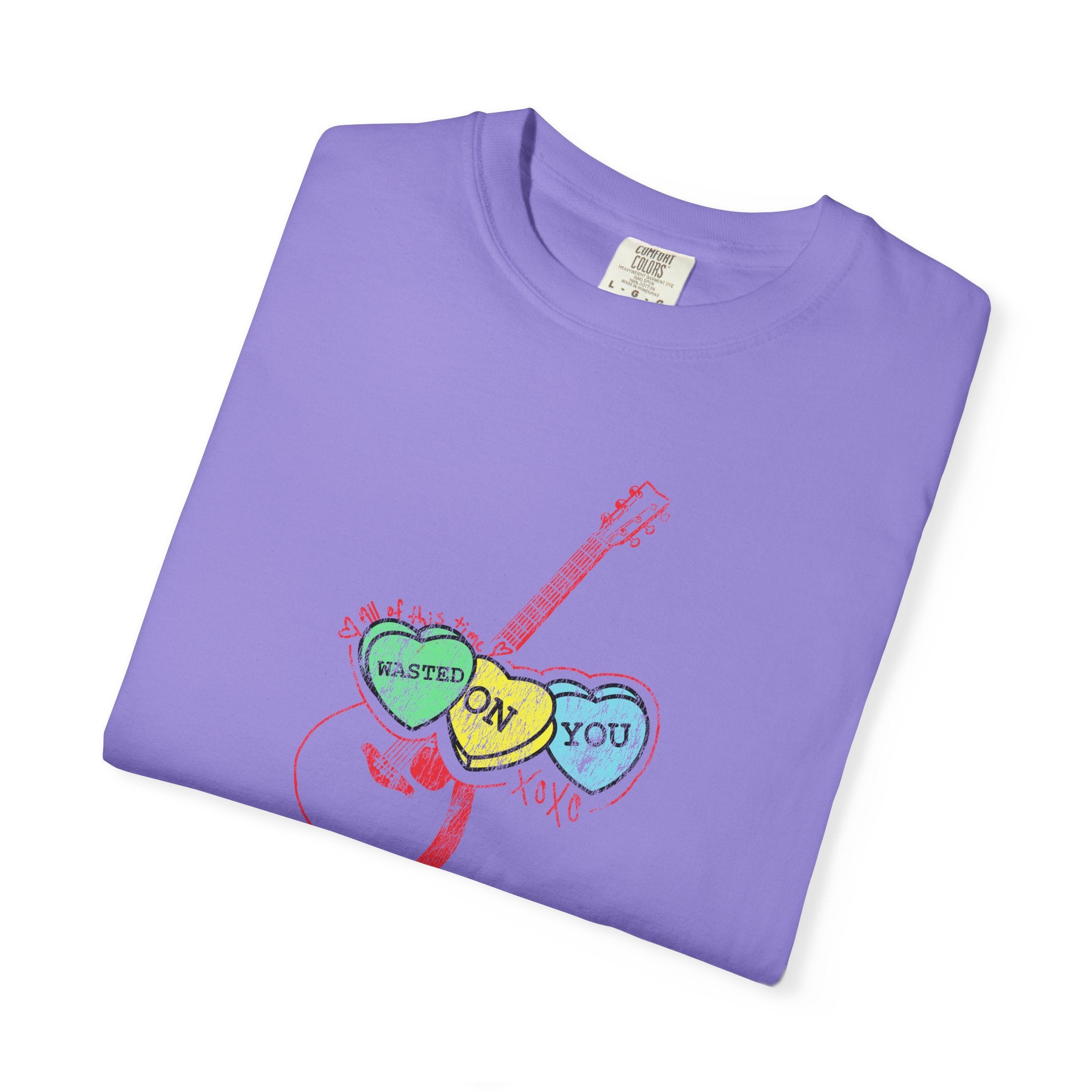 Wasted On You Candy Heart T-Shirt — Vintage Distressed Valentine's Breakup Tee