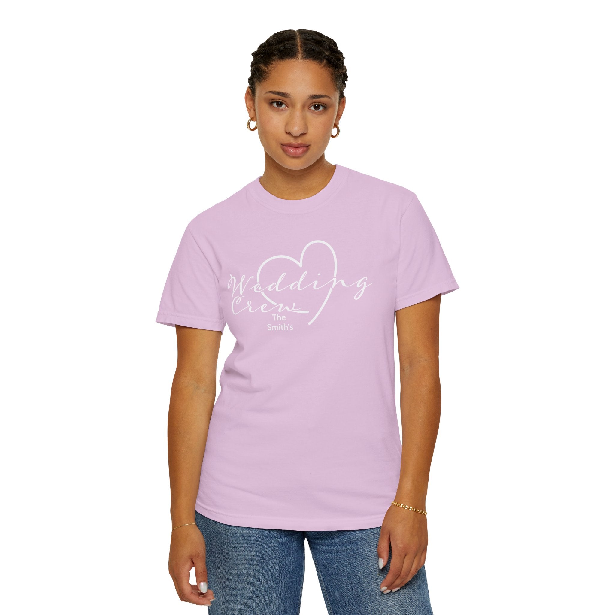 Custom 'Wedding Crew' T-Shirt — Personalized Last Name, Multiple Colors