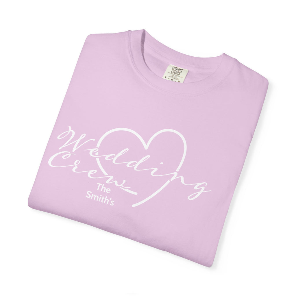 Custom 'Wedding Crew' T-Shirt — Personalized Last Name, Multiple Colors