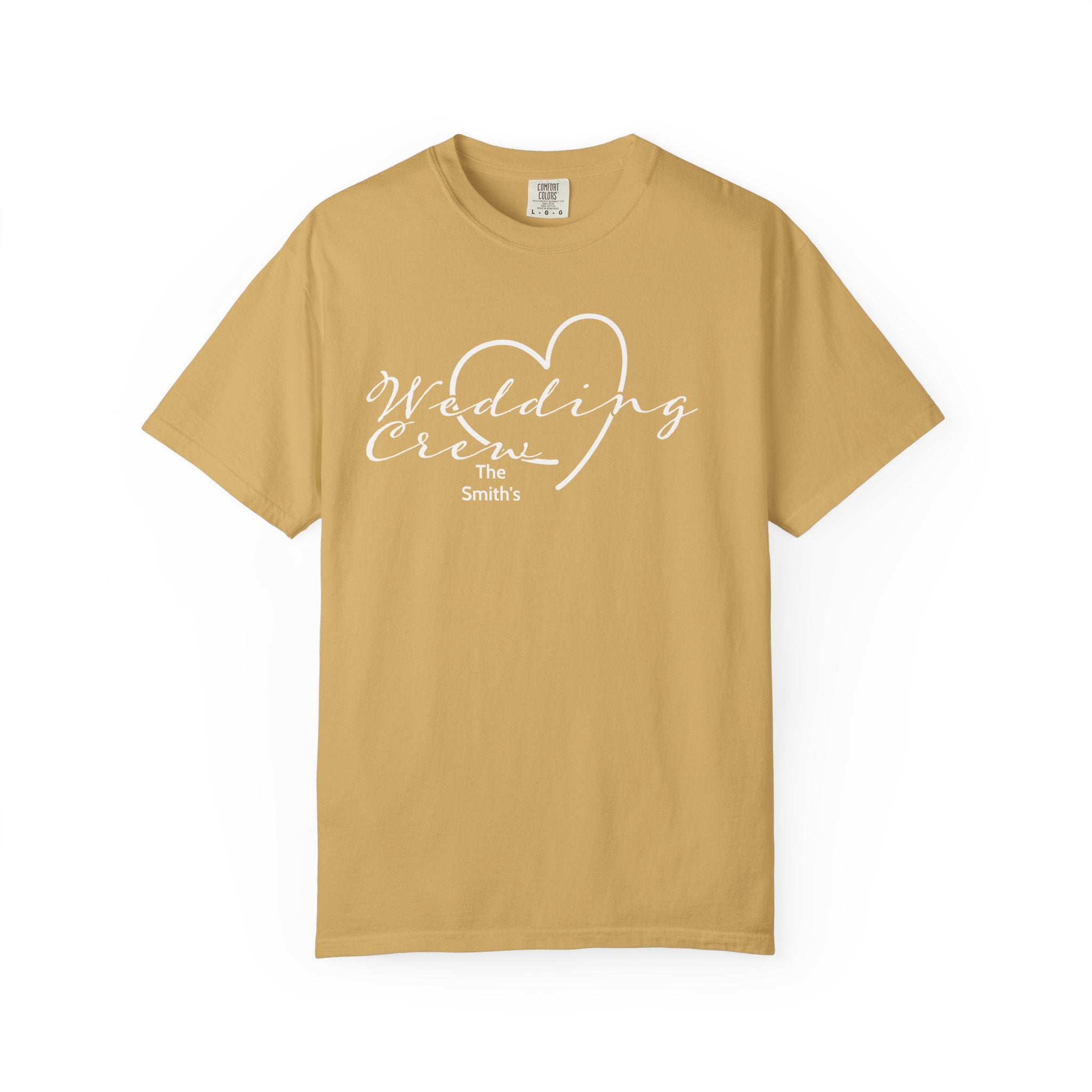 Custom 'Wedding Crew' T-Shirt — Personalized Last Name, Multiple Colors