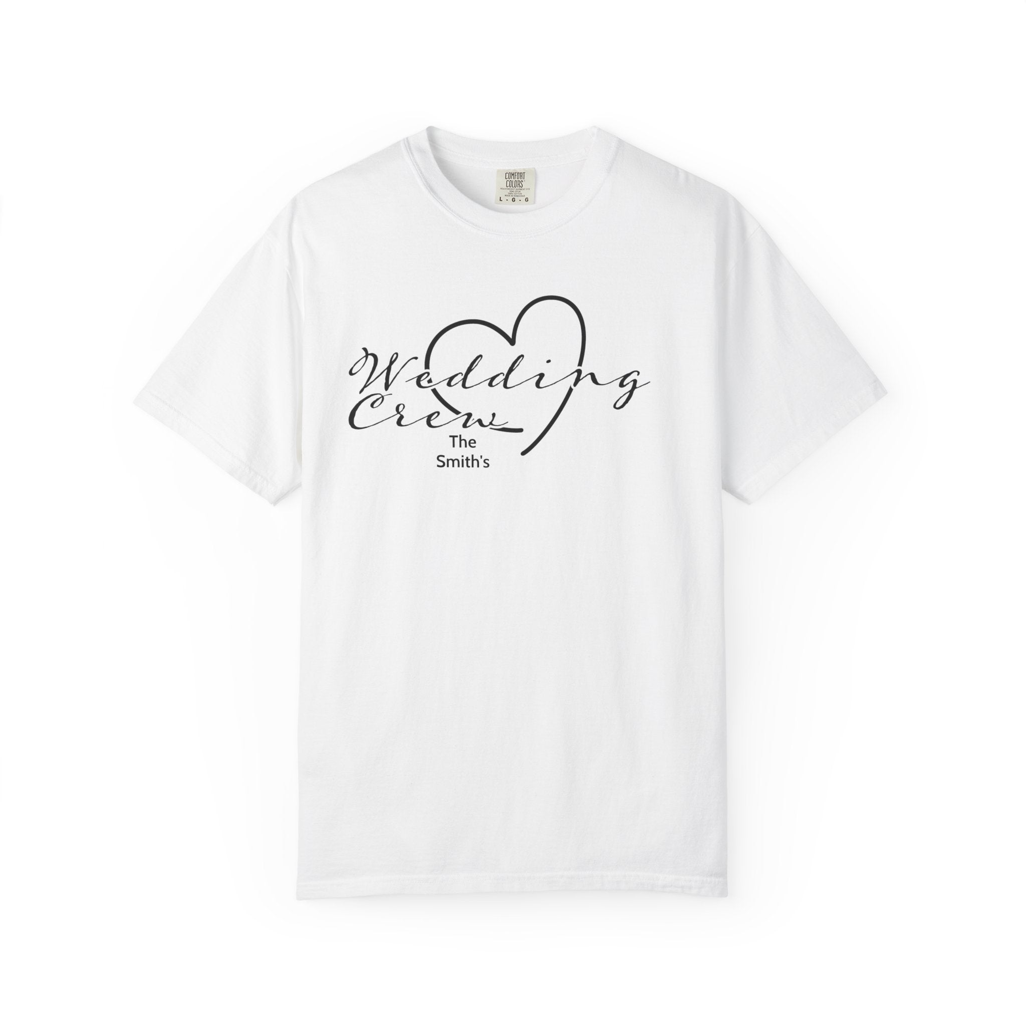 Custom 'Wedding Crew' T-Shirt — Personalized Last Name, Multiple Colors
