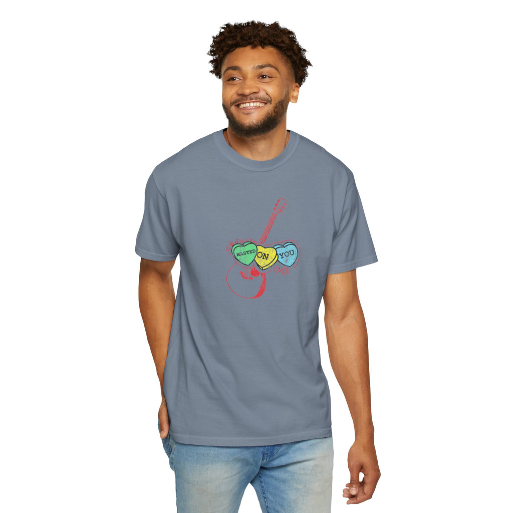 Wasted On You Candy Heart T-Shirt — Vintage Distressed Valentine's Breakup Tee
