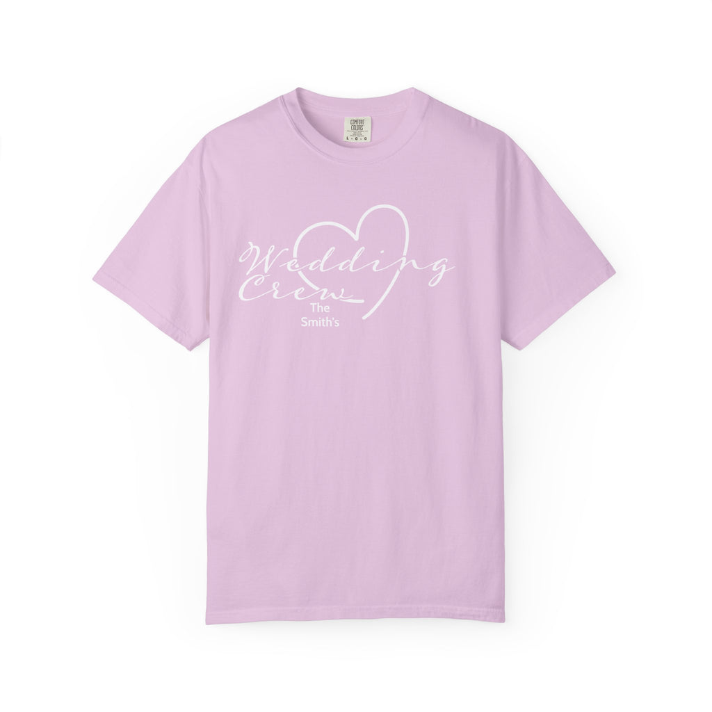 Custom 'Wedding Crew' T-Shirt — Personalized Last Name, Multiple Colors