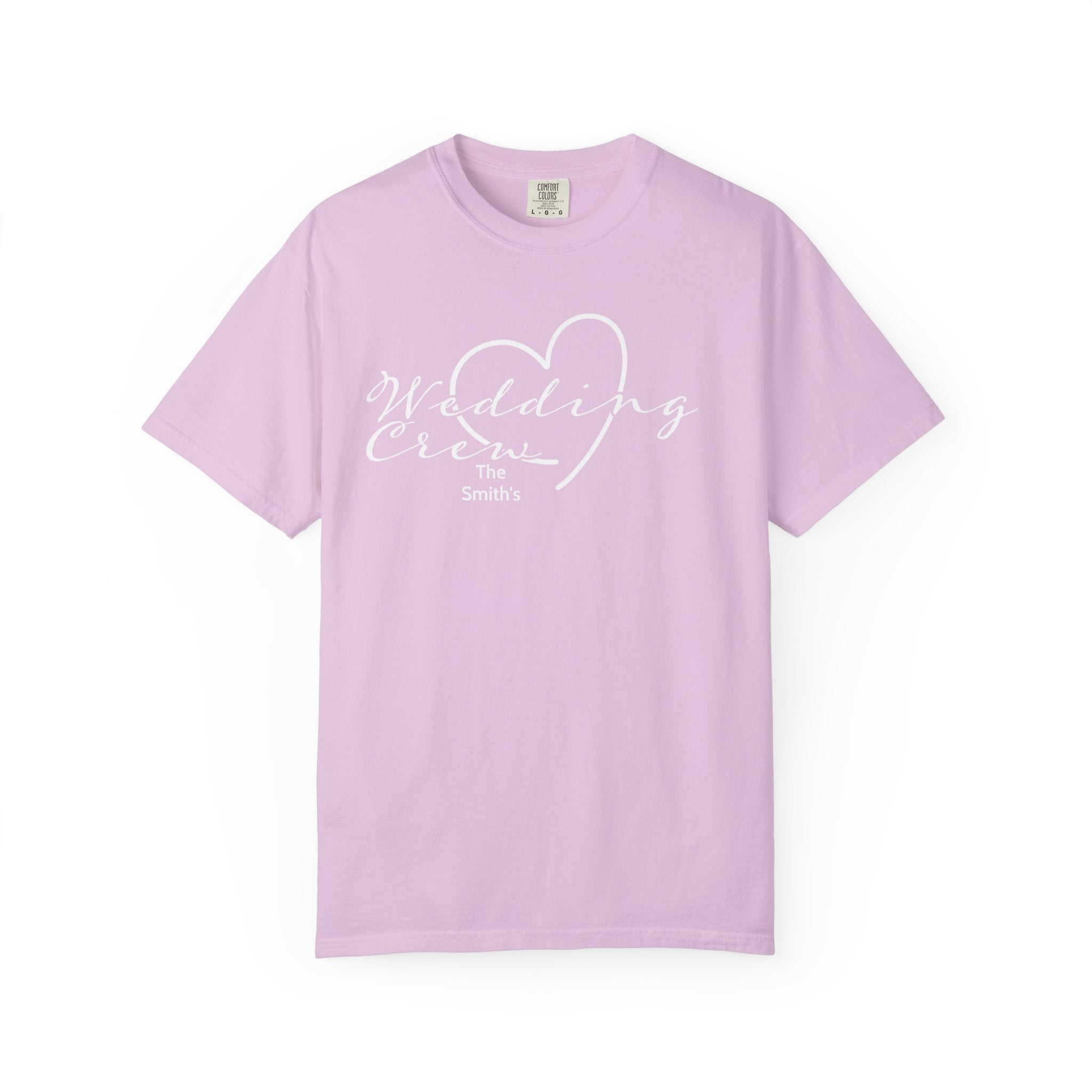 Custom 'Wedding Crew' T-Shirt — Personalized Last Name, Multiple Colors
