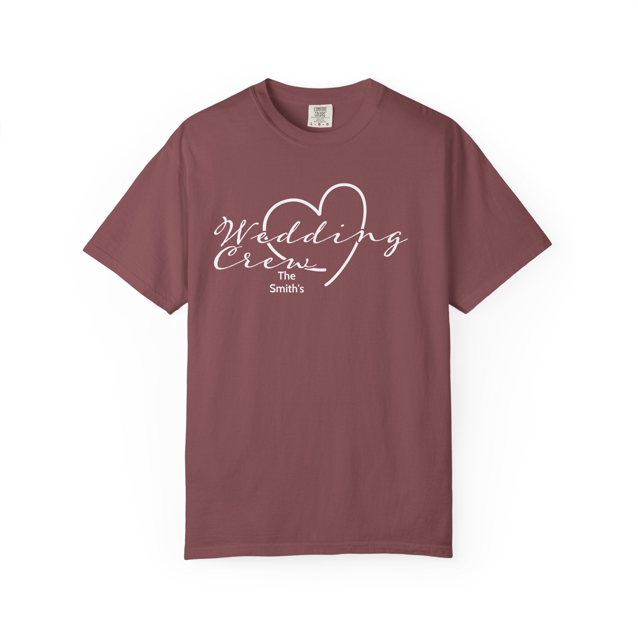 Custom 'Wedding Crew' T-Shirt — Personalized Last Name, Multiple Colors