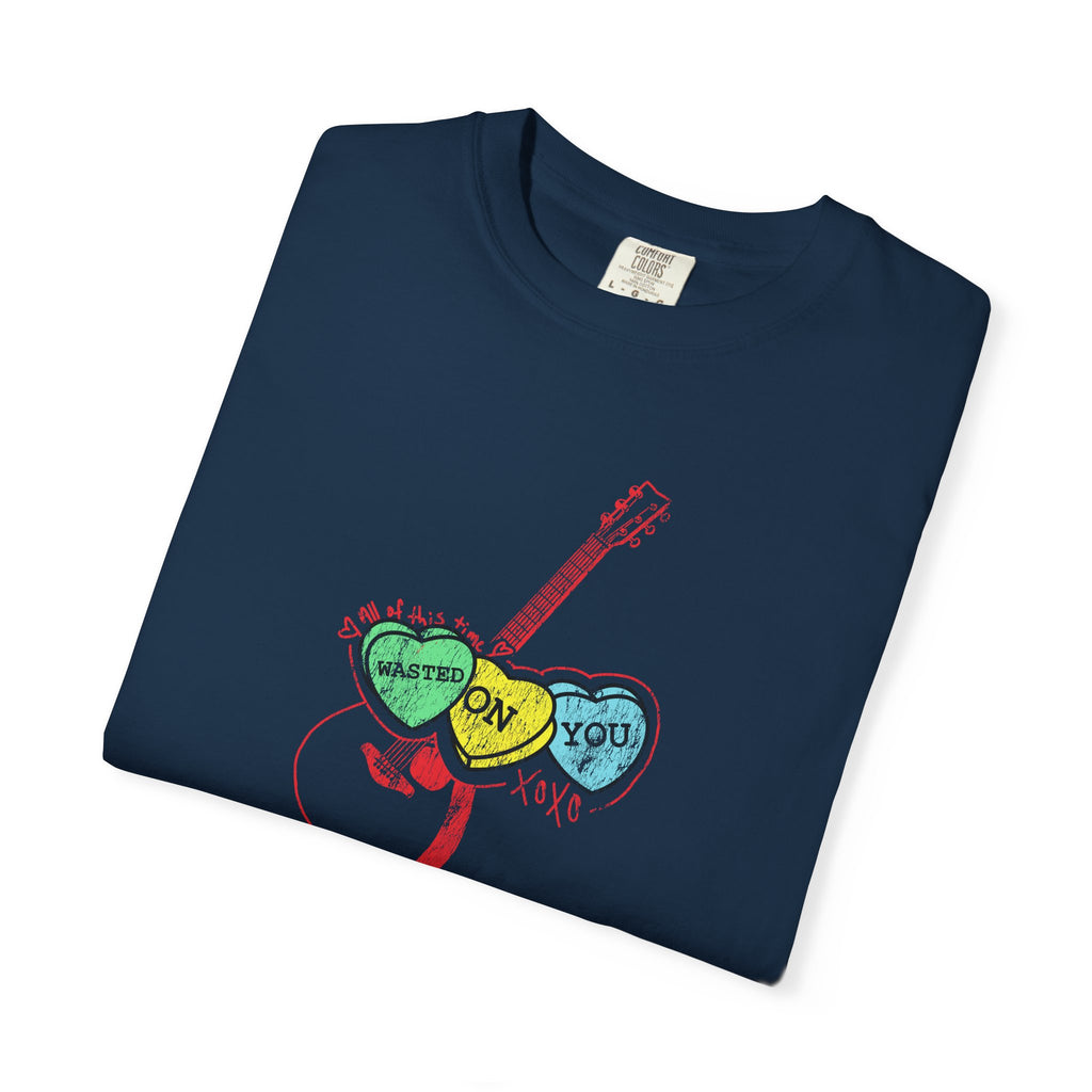 Wasted On You Candy Heart T-Shirt — Vintage Distressed Valentine's Breakup Tee